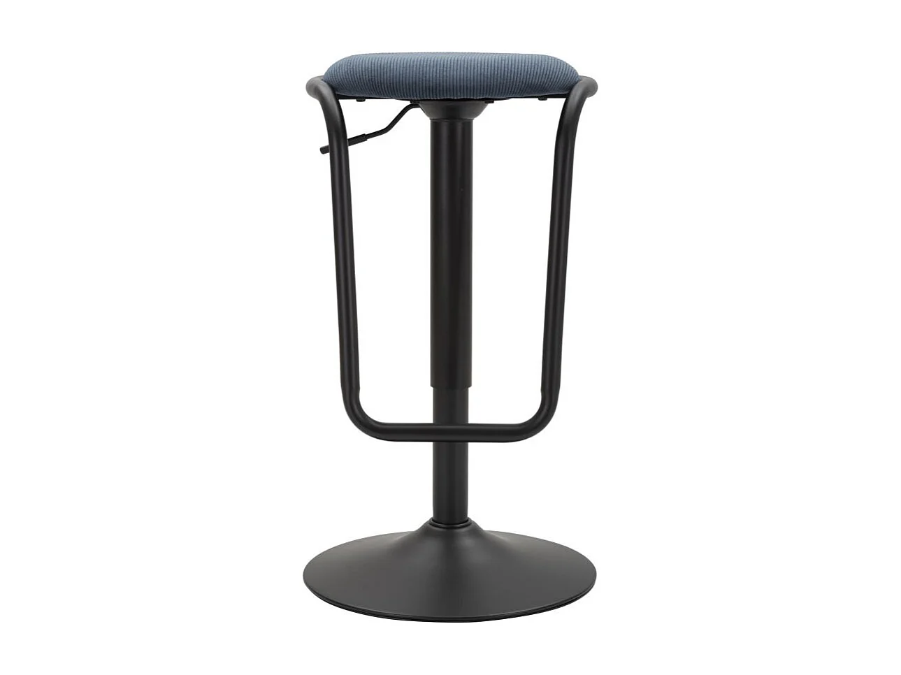 Tabouret de Bar Réglable en Tissu "Destiny" 61-83cm Noir & Bleu