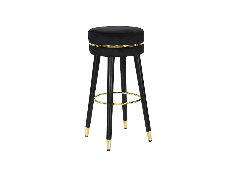 Tabouret de Bar Design "Paris" 74cm Noir & Or