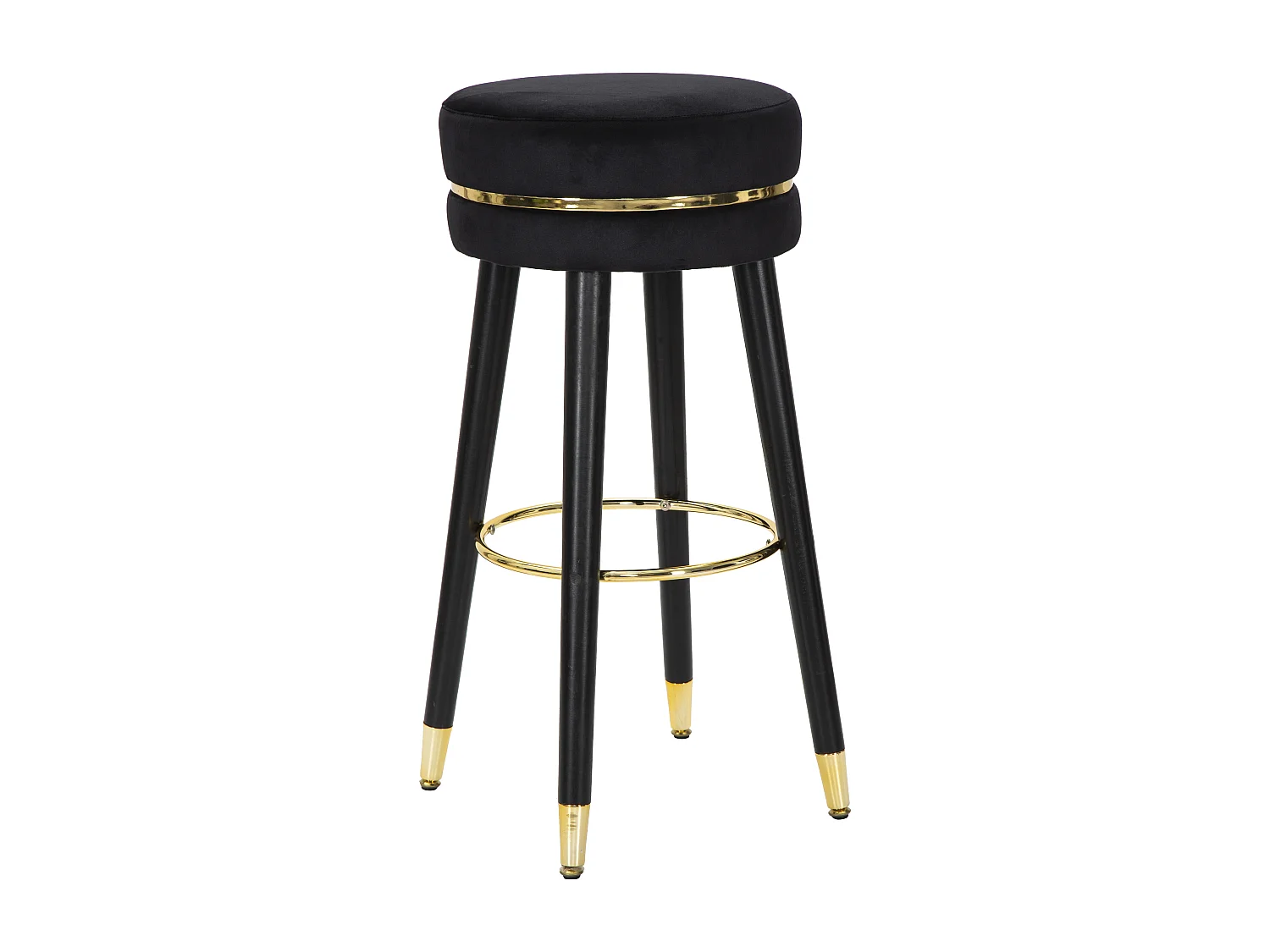 Tabouret de Bar Design "Paris" 74cm Noir & Or