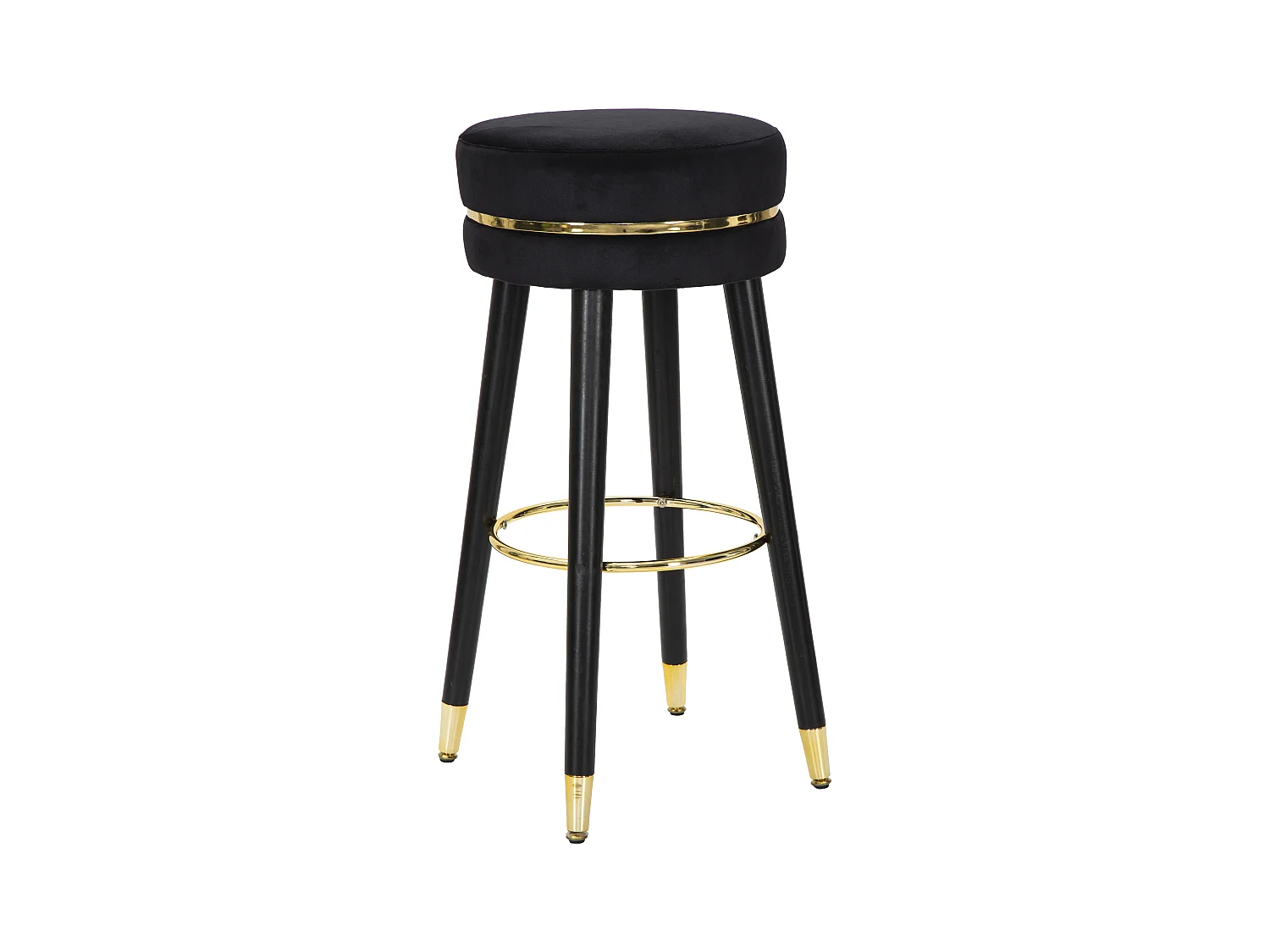 Tabouret de Bar Design "Paris" 74cm Noir & Or