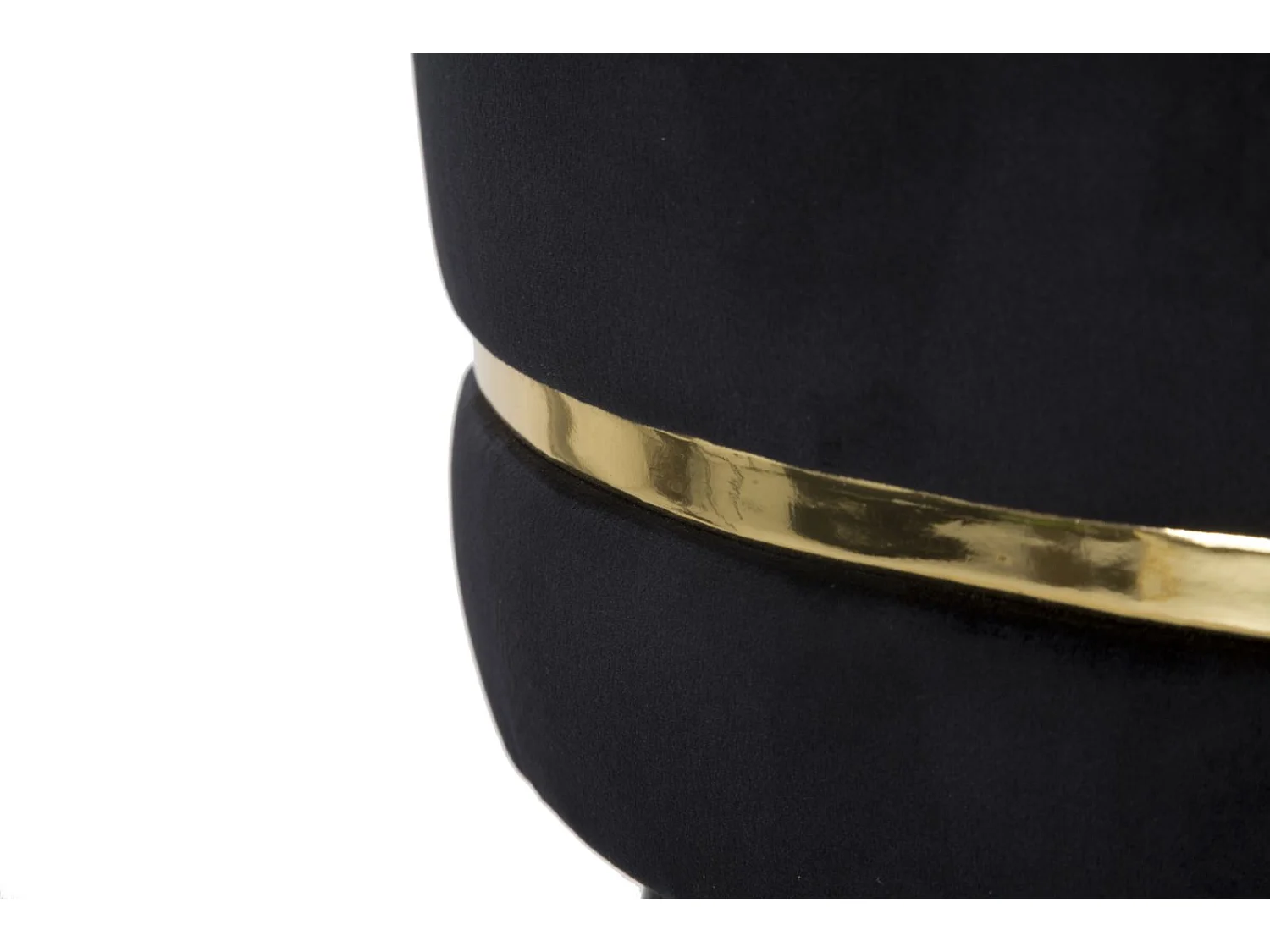 Sgabello bar rotondo in tessuto nero con gambe in legno Ø cm 35x74