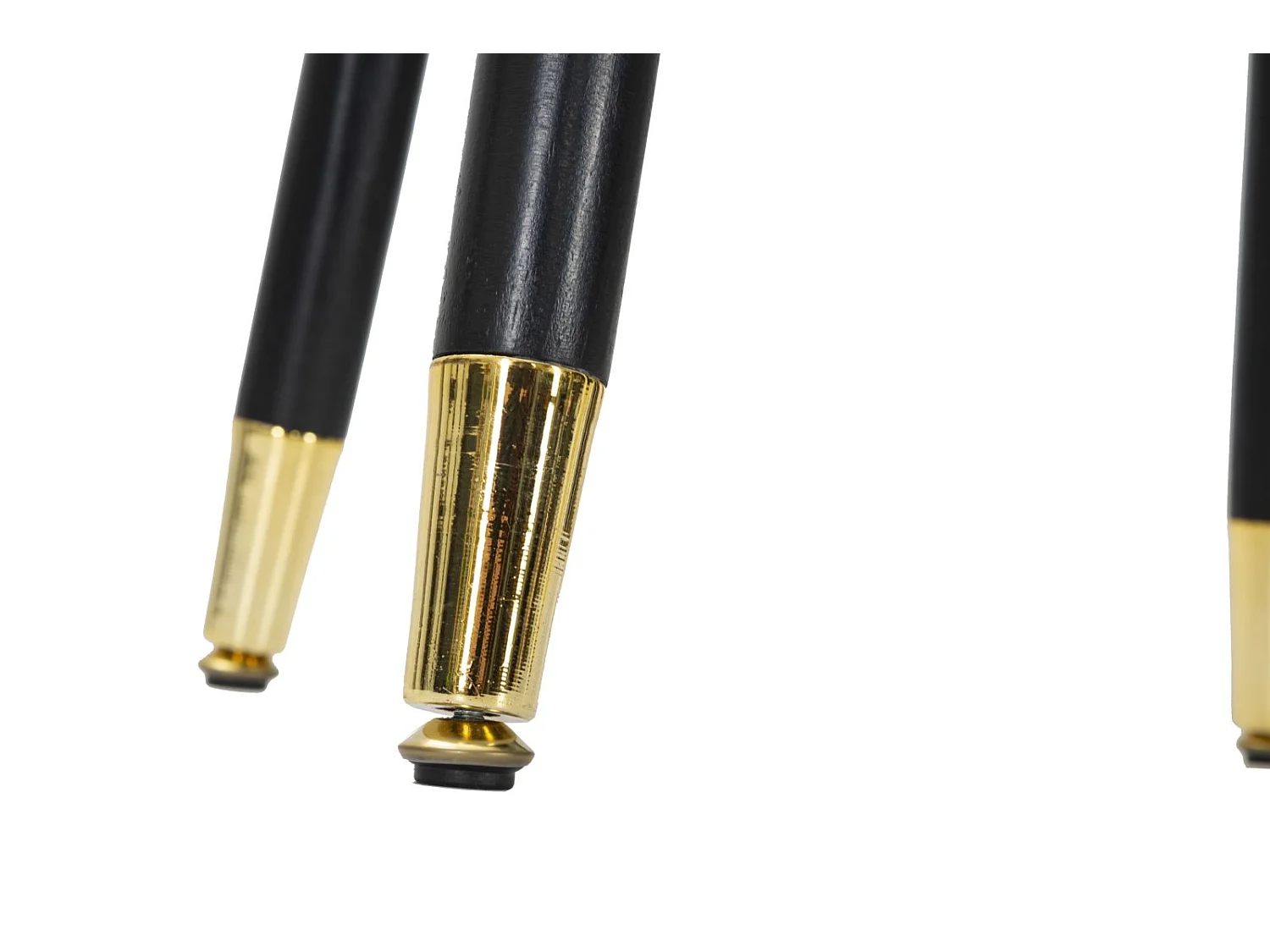 Sgabello bar rotondo in tessuto nero con gambe in legno Ø cm 35x74