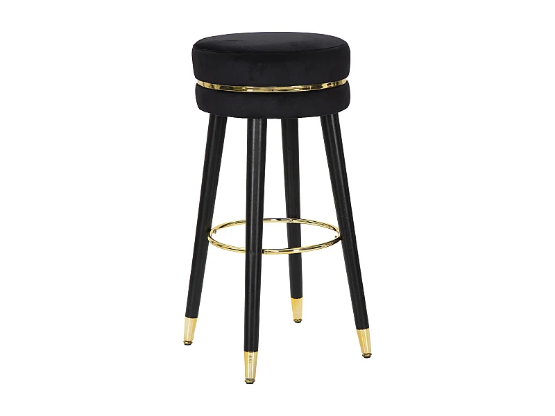 Tabouret de Bar Design "Paris" 74cm Noir & Or
