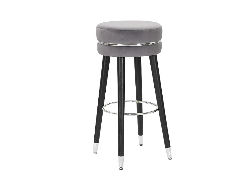 Tabouret de Bar Design "Paris" 74cm Gris & Argent
