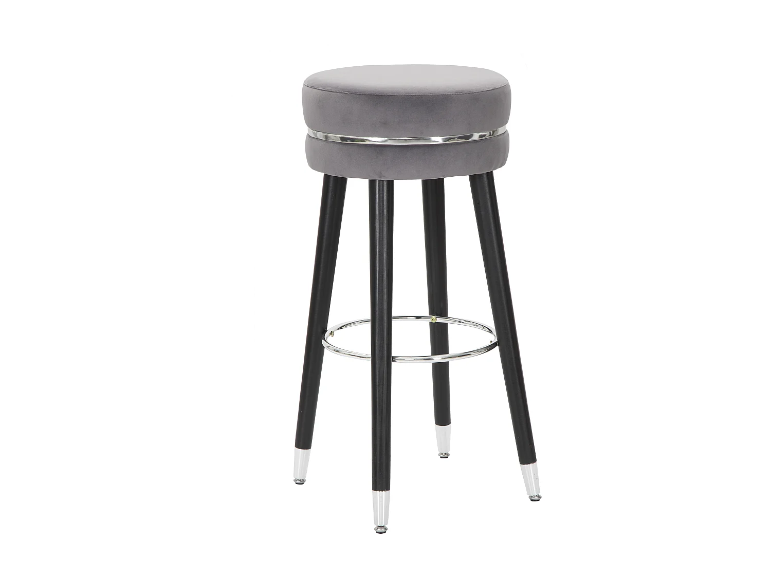 Tabouret de Bar Design "Paris" 74cm Gris & Argent