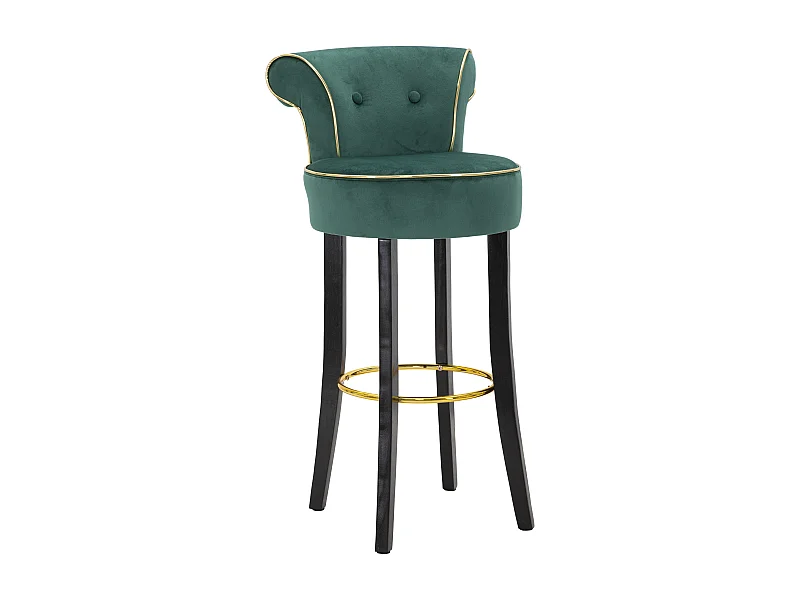 Tabouret de Bar en Velours "Luxy" 96cm Vert