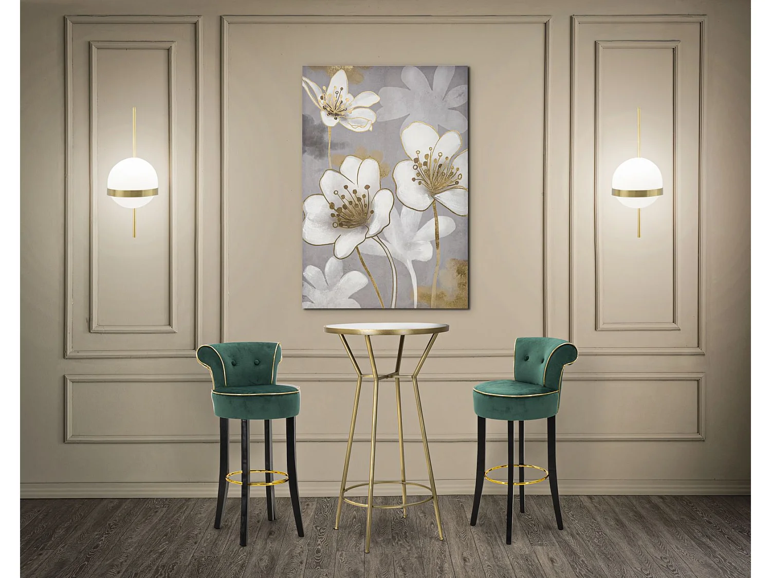 Tabouret de Bar en Velours "Luxy" 96cm Vert