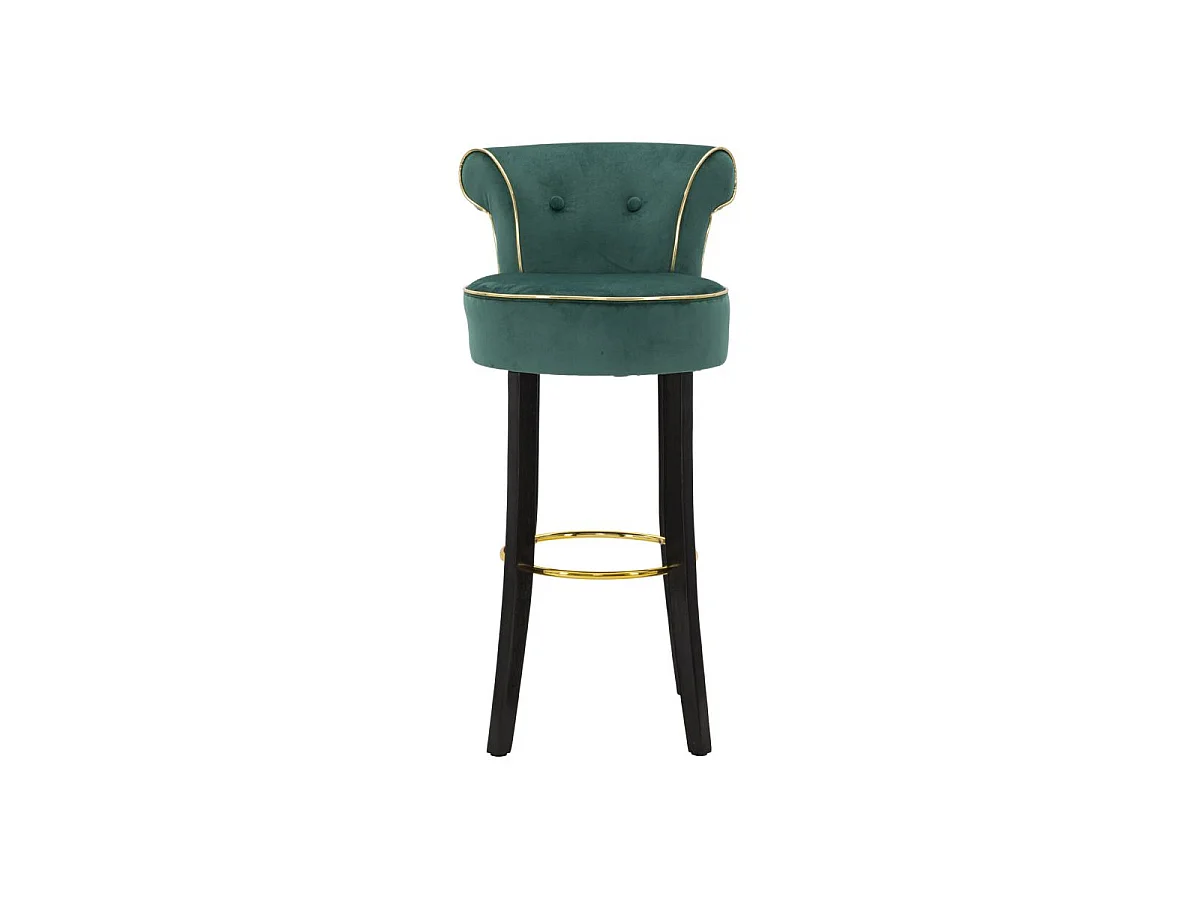 Groene stoffen kruk met rugleuning 46x48x96 cm