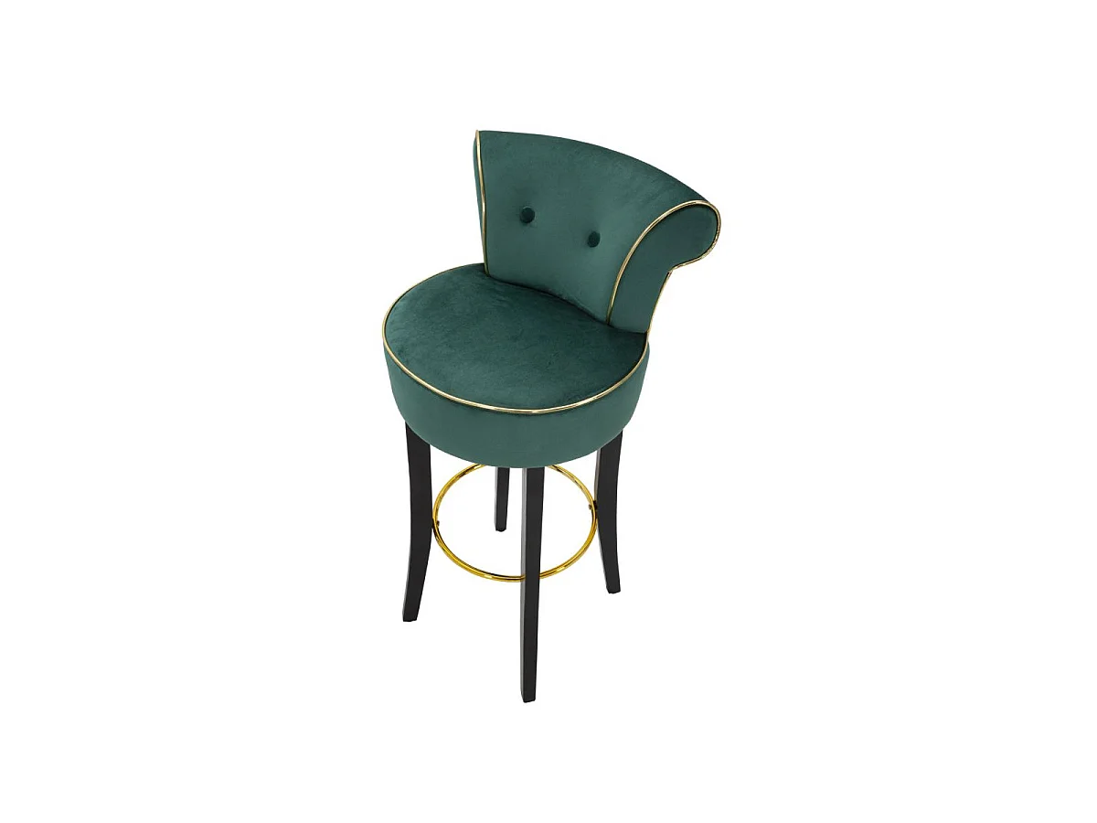 Groene stoffen kruk met rugleuning 46x48x96 cm