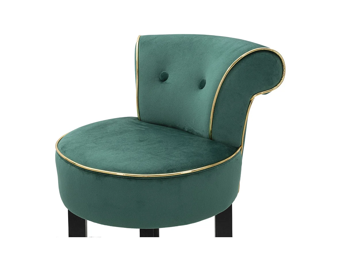 Groene stoffen kruk met rugleuning 46x48x96 cm