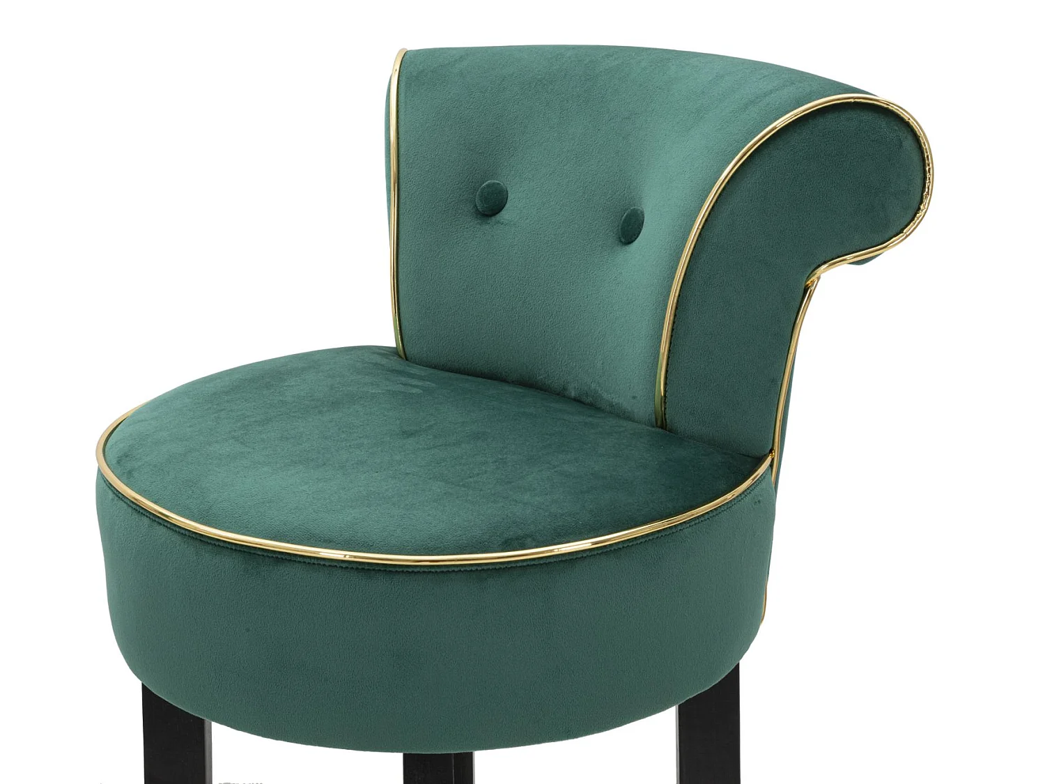 Groene stoffen kruk met rugleuning 46x48x96 cm