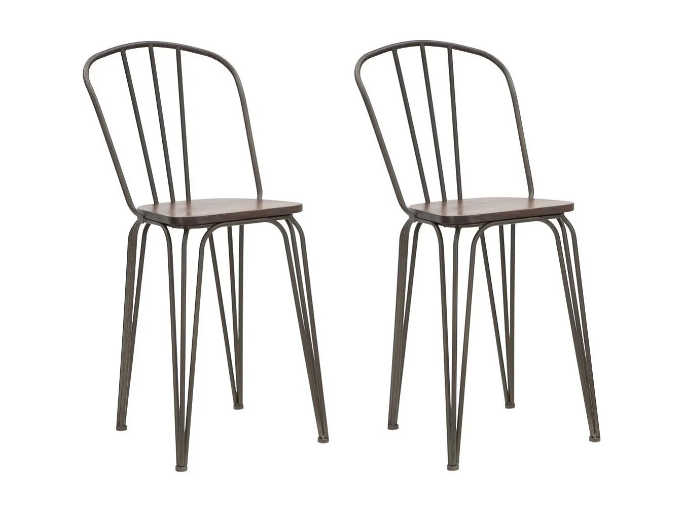 Lot de 2 Chaises de Bar Industriel "Harlem" 102cm Gris Foncé