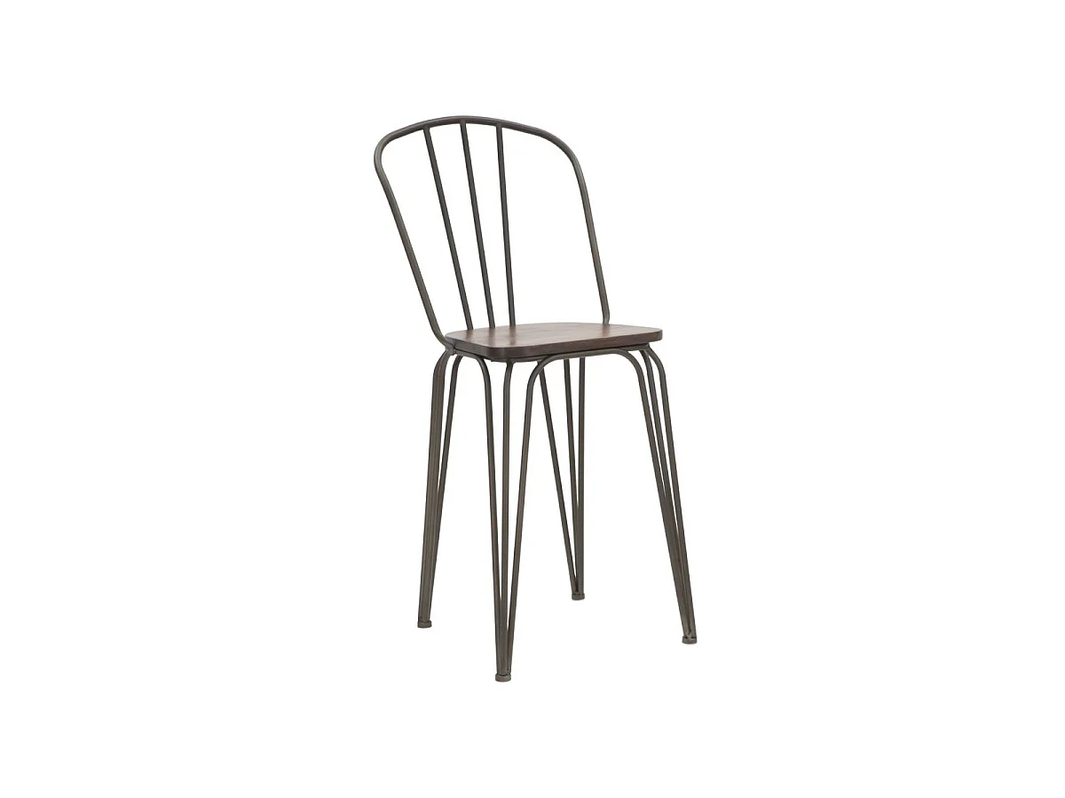 Lot de 2 Chaises de Bar Industriel "Harlem" 102cm Gris Foncé