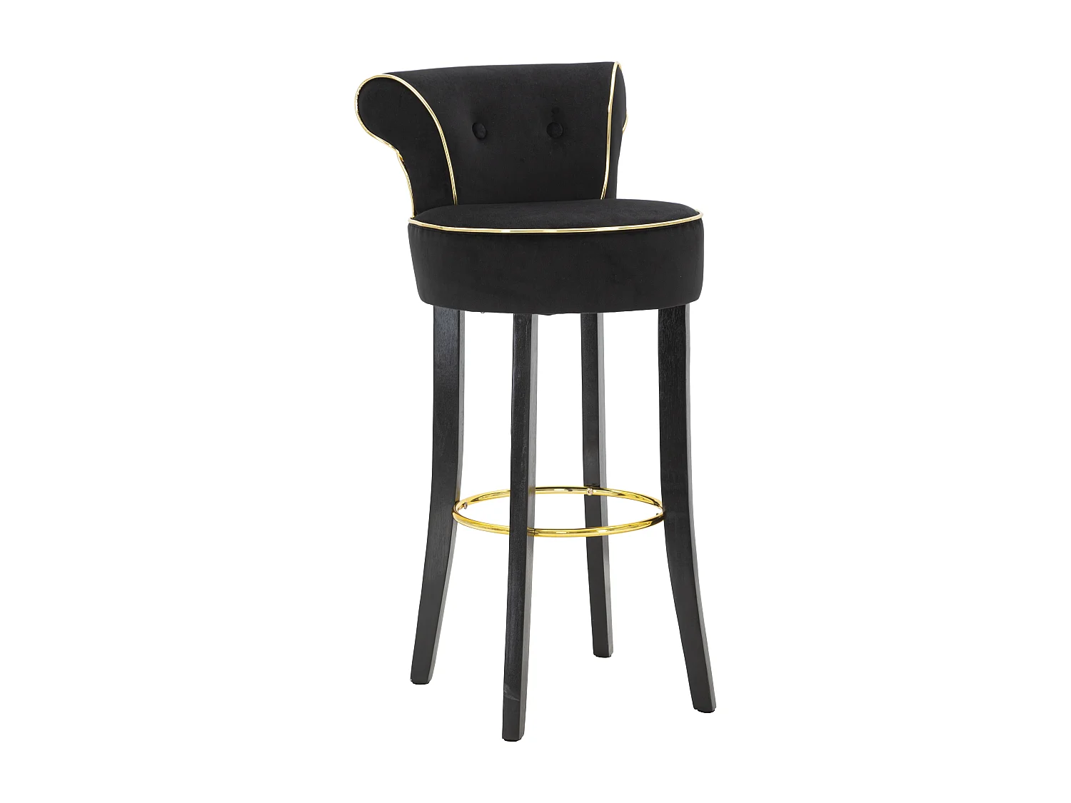 Tabouret de Bar en Velours "Luxy" 96cm Noir
