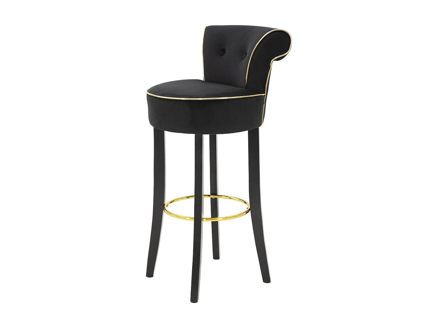 Tabouret de Bar en Velours "Luxy" 96cm Noir