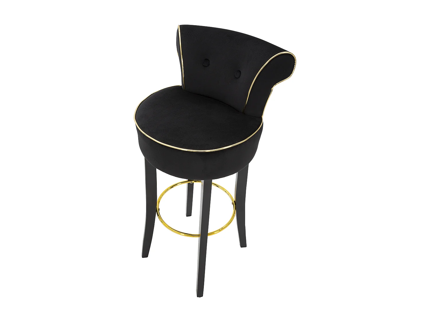 Tabouret de Bar en Velours "Luxy" 96cm Noir