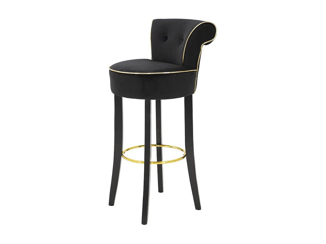 Tabouret de Bar en Velours "Luxy" 96cm Noir