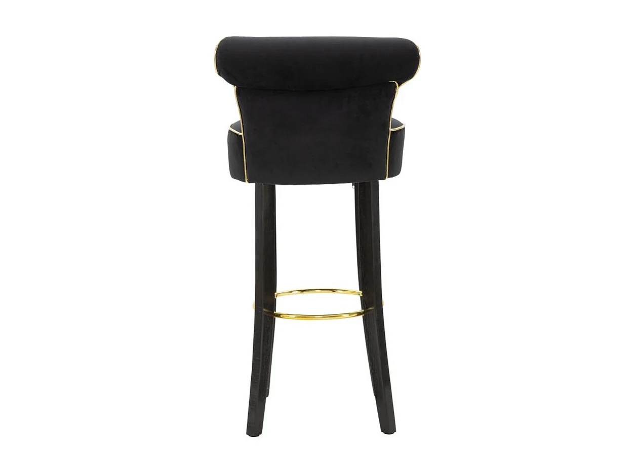Tabouret de Bar en Velours "Luxy" 96cm Noir