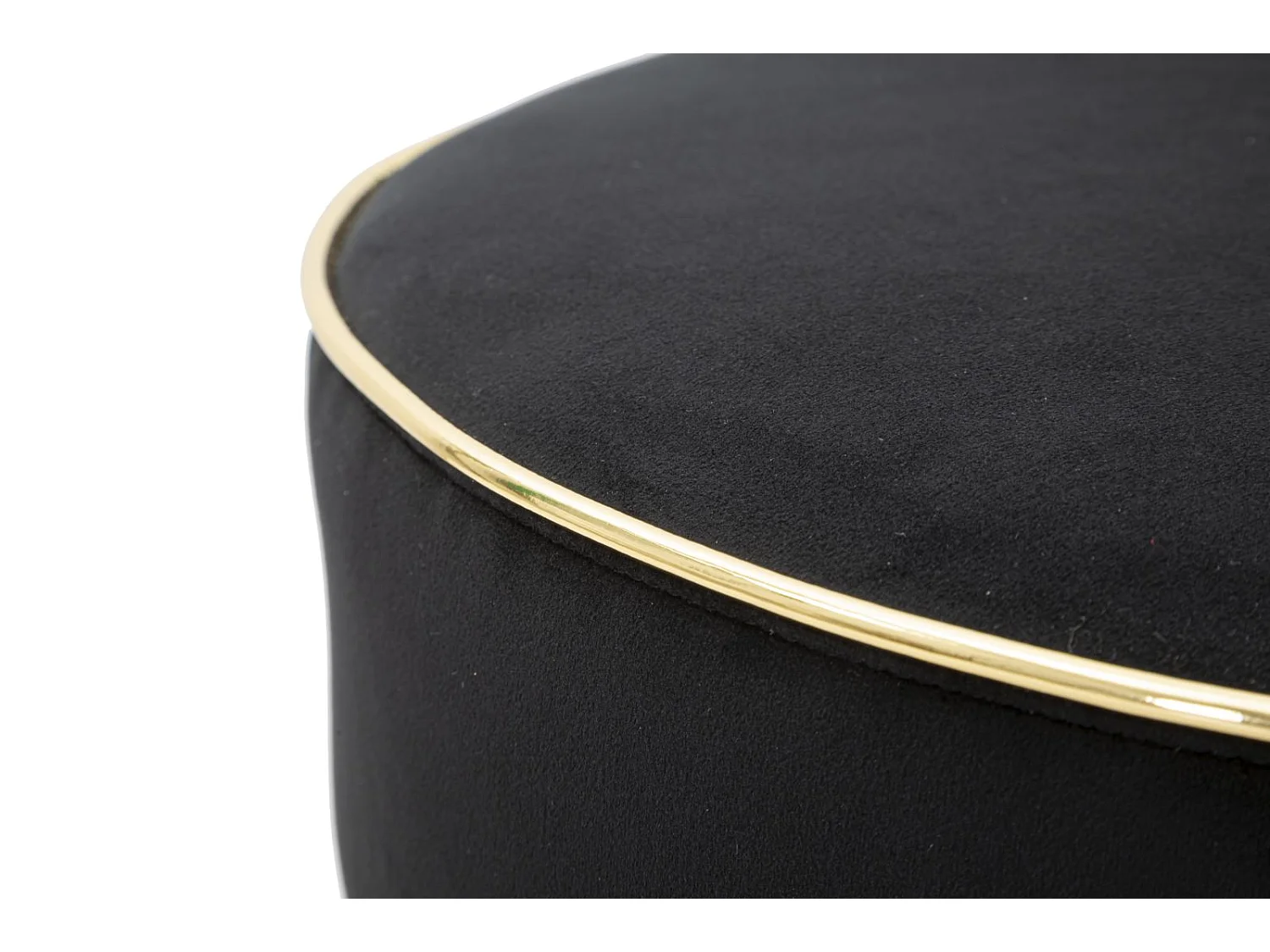 Taburete de bar Luxy de terciopelo sintético negro - 46x48x96 cm - Respaldo cómodo y reposapiés de metal dorado - Diseño glamuroso esencial