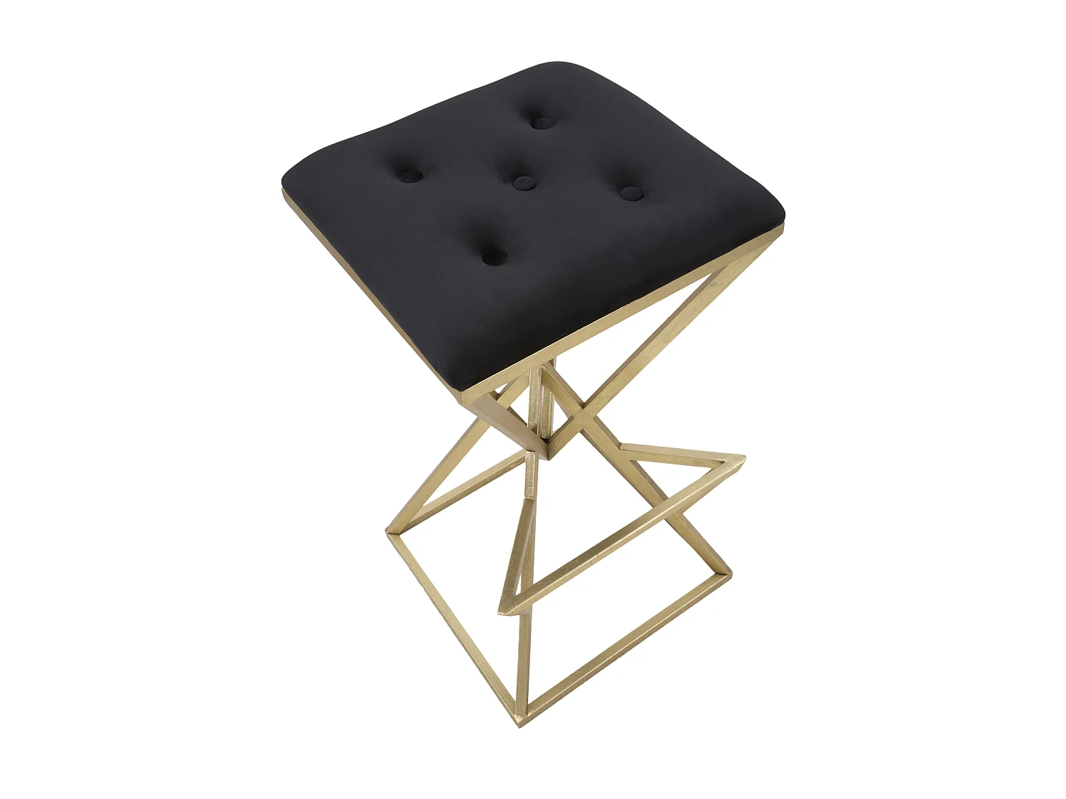 Sgabello bar piramidi in metallo dorato cm 40x40x75