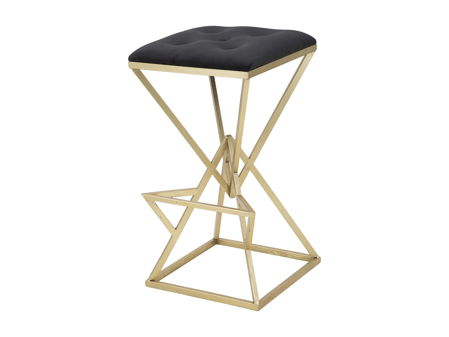 Tabouret de Bar Design "Pyramid" 75cm Noir & Or