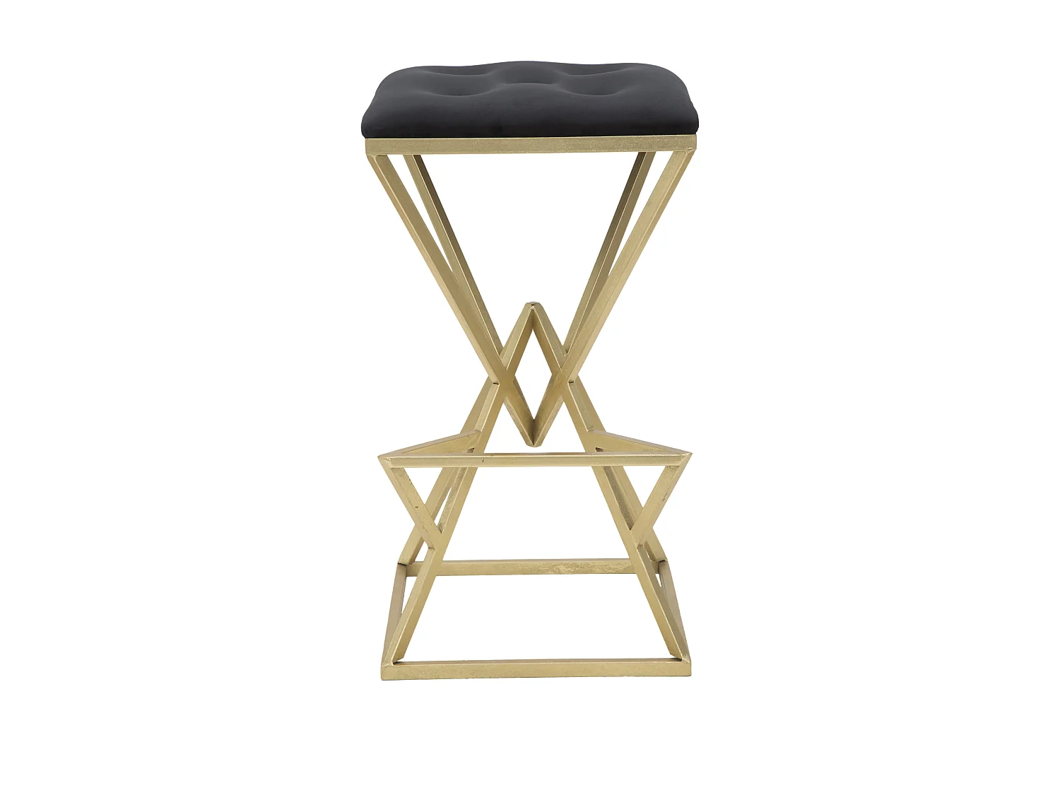 Tabouret de Bar Design "Pyramid" 75cm Noir & Or