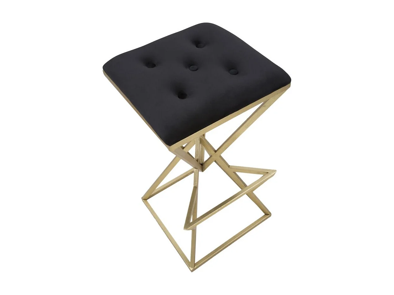 Tabouret de Bar Design "Pyramid" 75cm Noir & Or