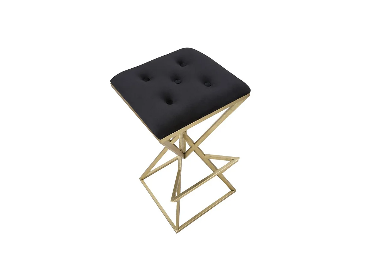 Tabouret de Bar Design "Pyramid" 75cm Noir & Or