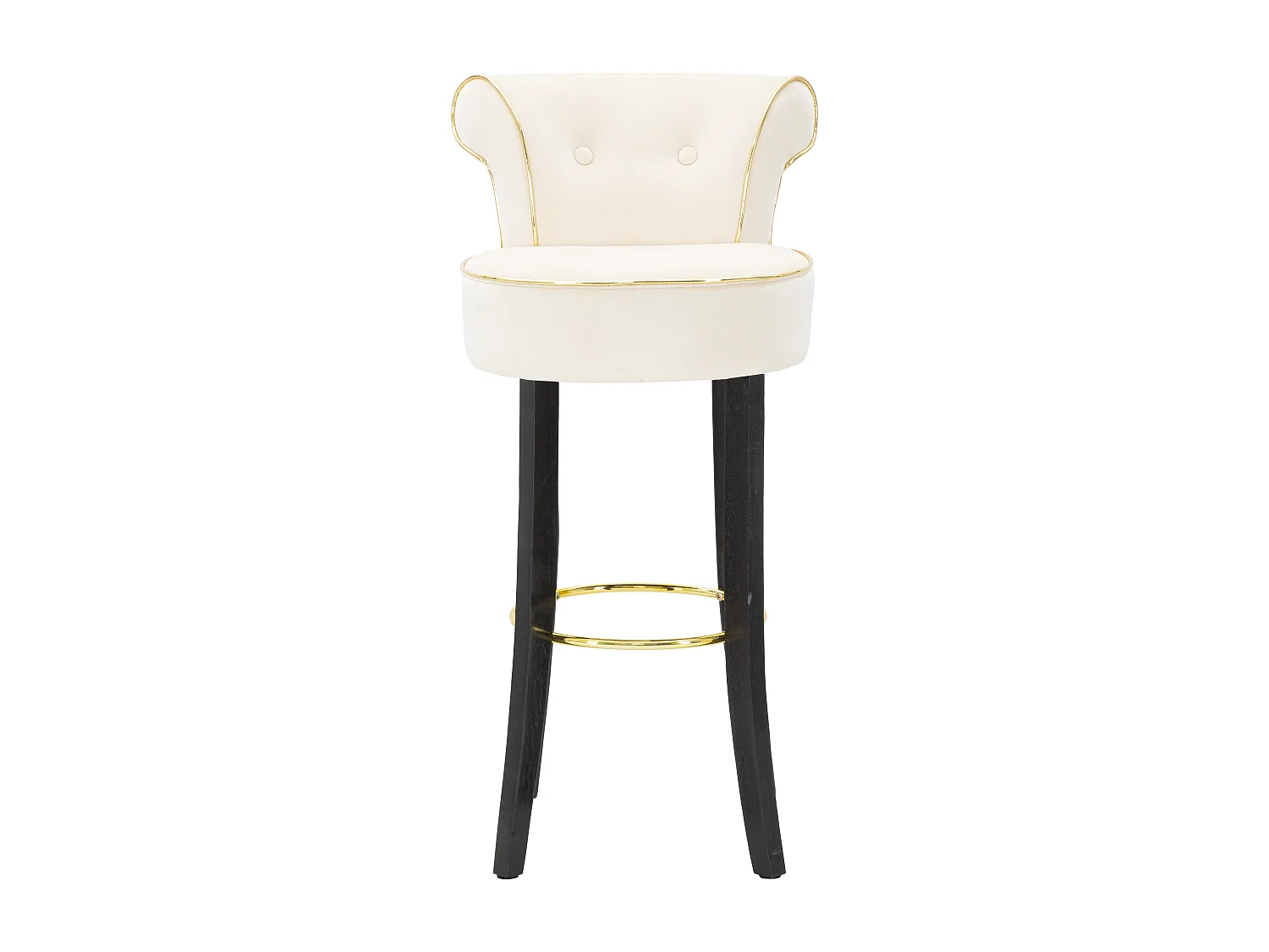 Tabouret de Bar en Velours "Luxy" 96cm Crème