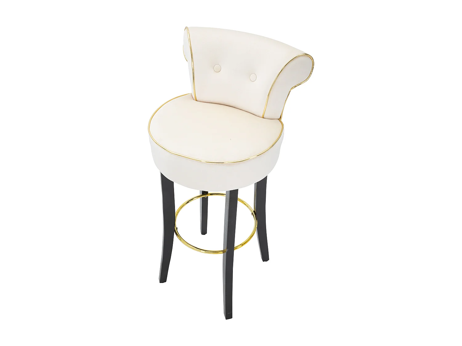 Tabouret de Bar en Velours "Luxy" 96cm Crème