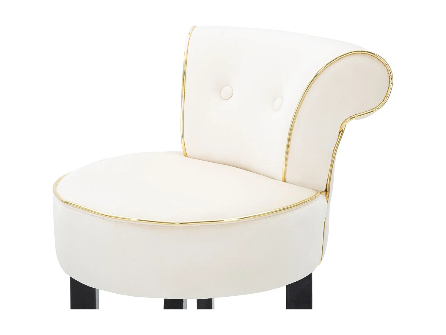 Tabouret de Bar en Velours "Luxy" 96cm Crème