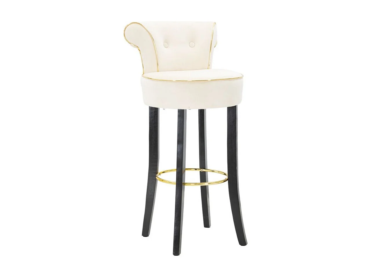 Tabouret de Bar en Velours "Luxy" 96cm Crème