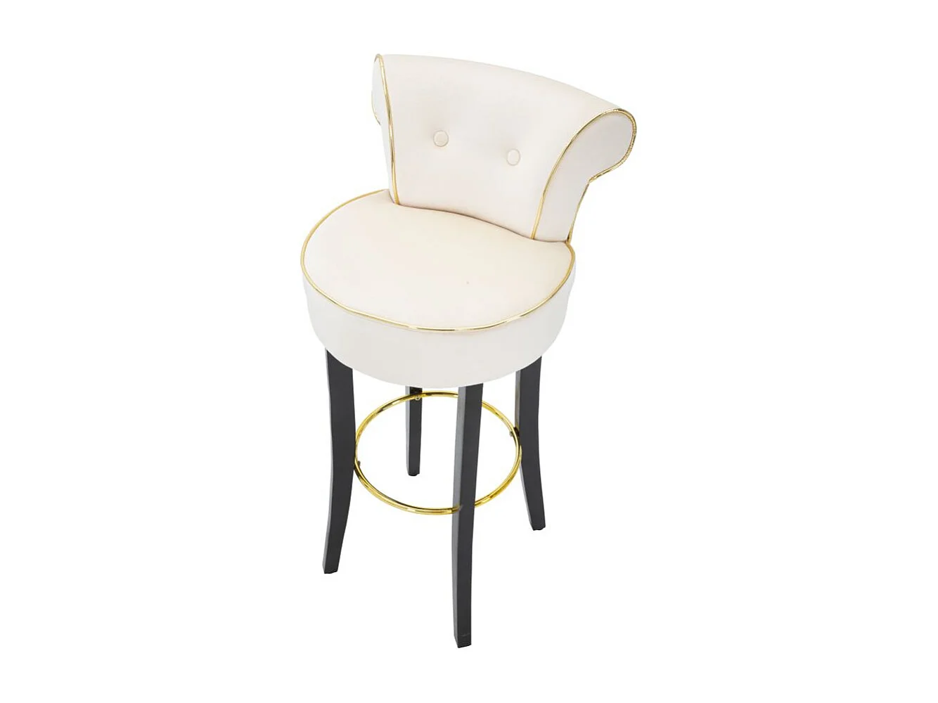 Tabouret de Bar en Velours "Luxy" 96cm Crème