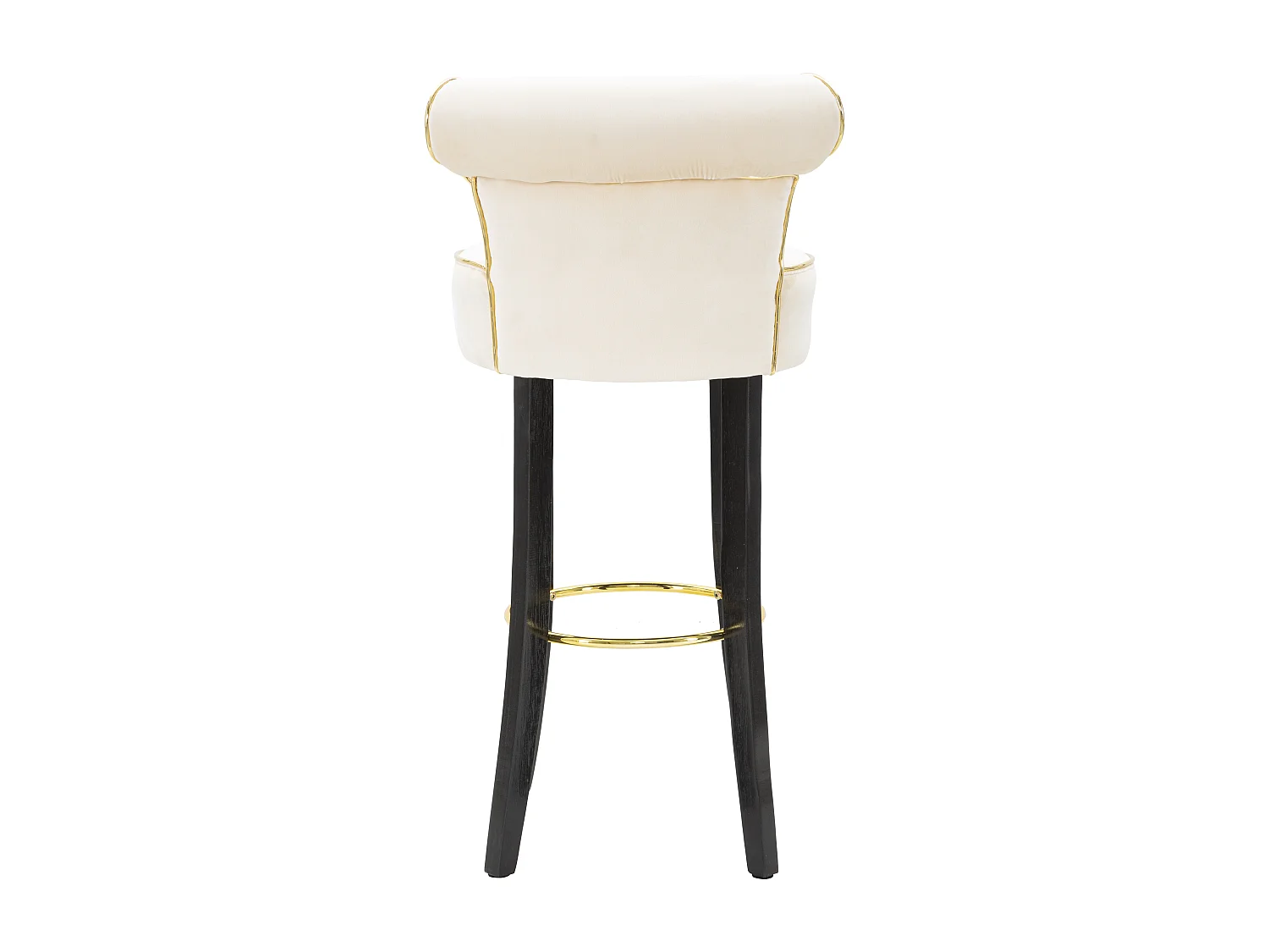 Tabouret de Bar en Velours "Luxy" 96cm Crème