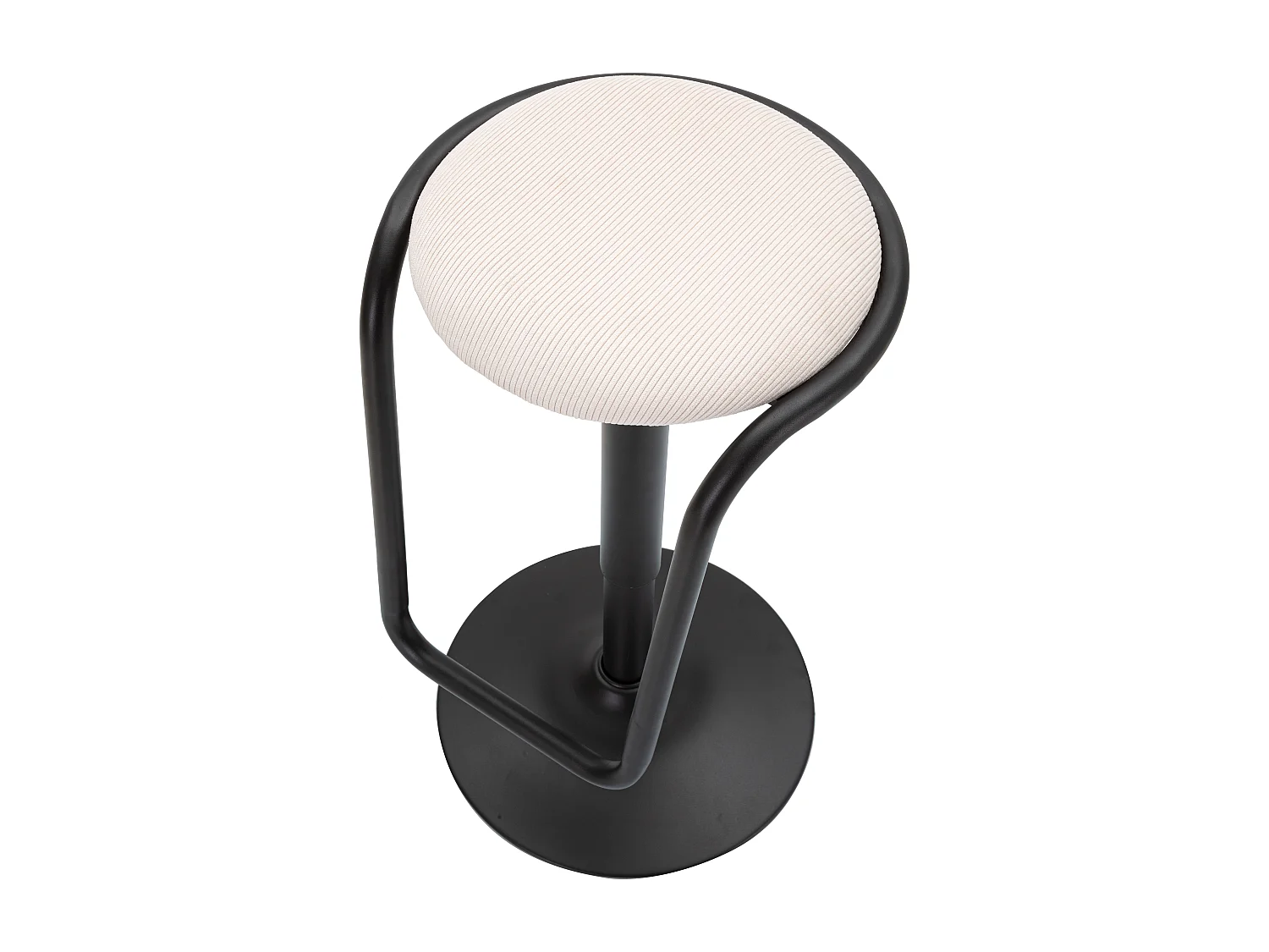 Sgabello bar in tessuto bianco Ø cm 41x61