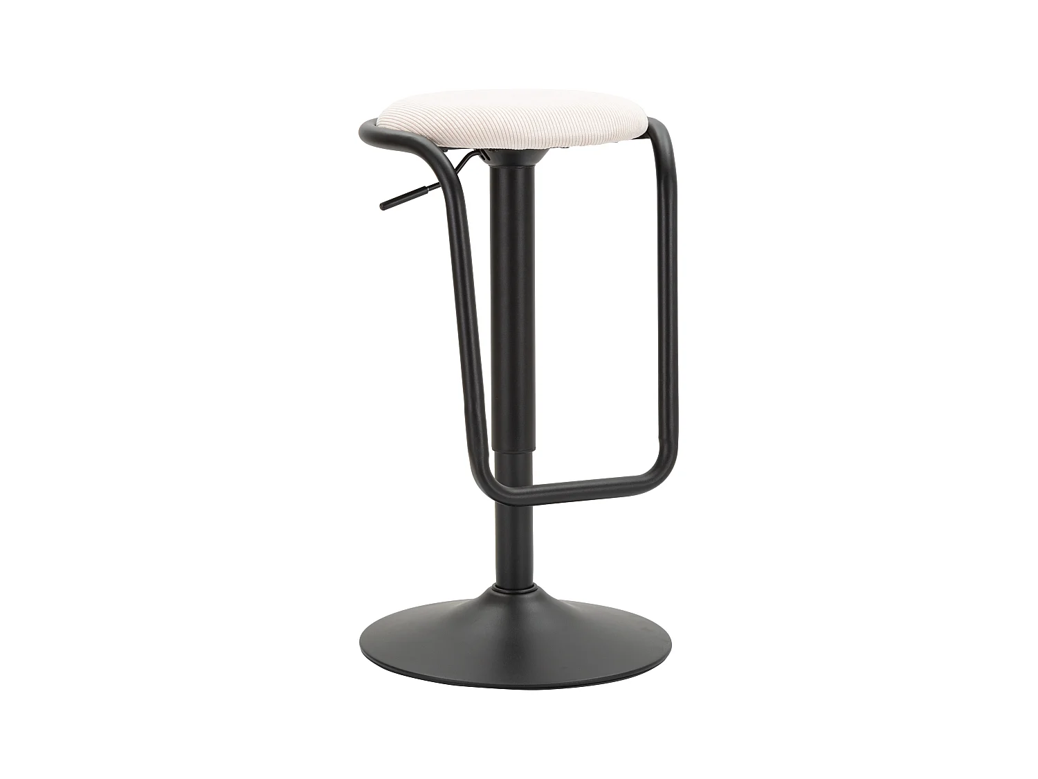 Tabouret de Bar Blanc avec Hauteur Réglable, Design Rétro Années 70, Structure Métal et Assise Rembourrée - Ø 41x61-83 cm