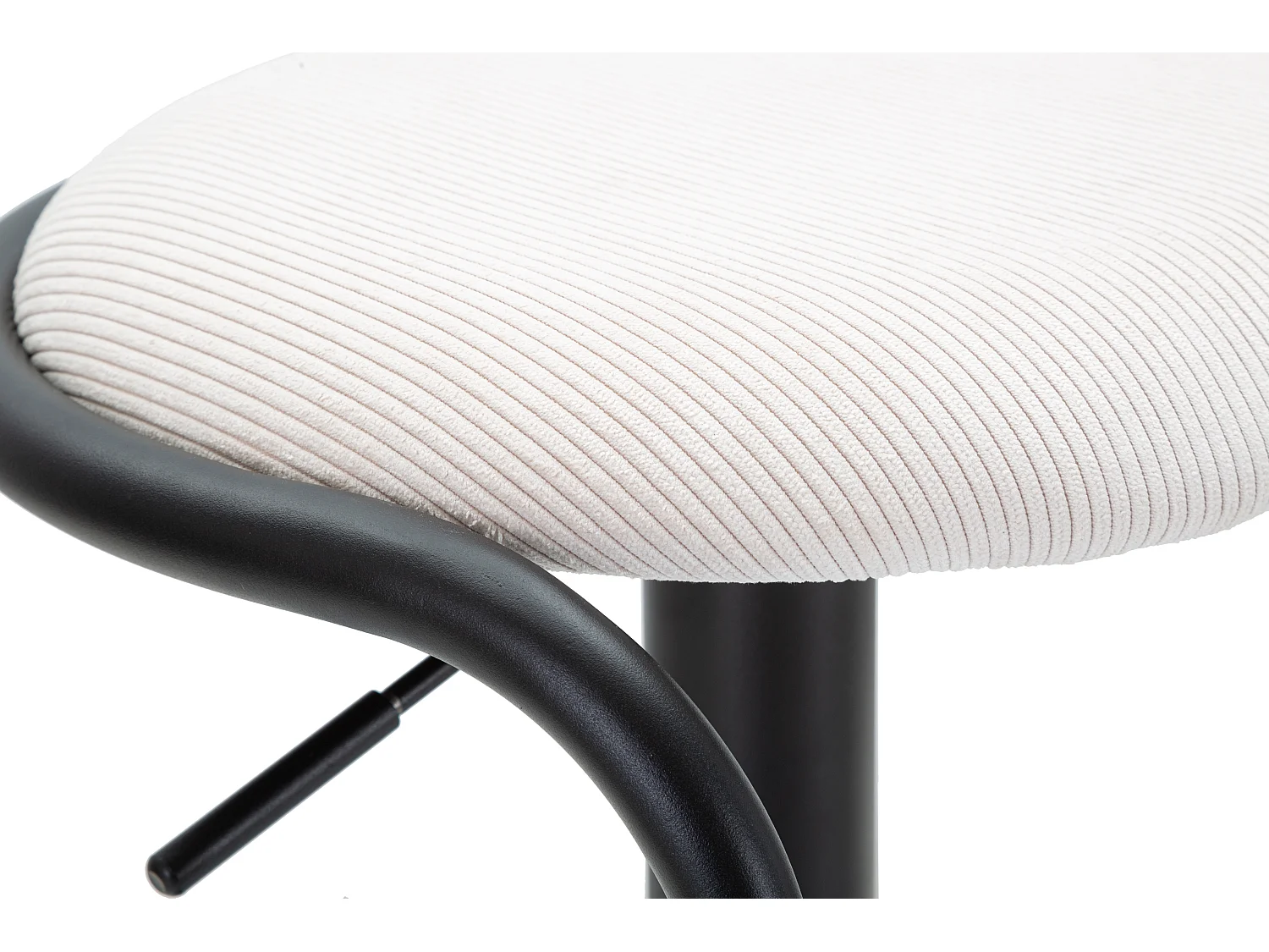 Tabouret de Bar Réglable en Tissu "Destiny" 61-83cm Noir & Blanc