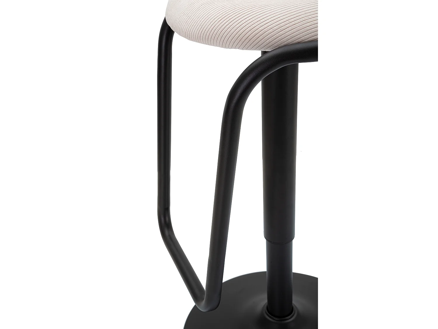 Tabouret de Bar Réglable en Tissu "Destiny" 61-83cm Noir & Blanc