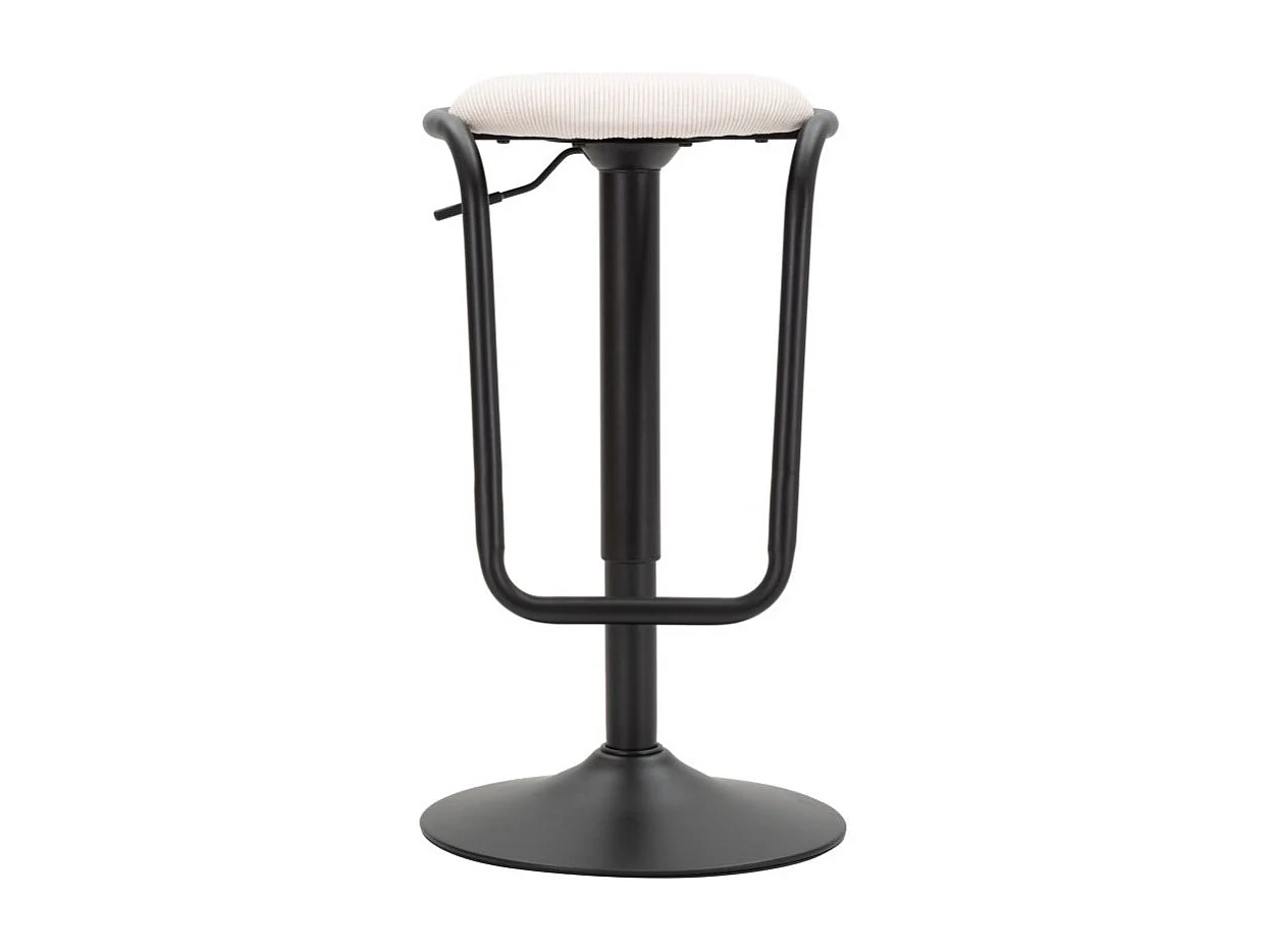 Tabouret de Bar Réglable en Tissu "Destiny" 61-83cm Noir & Blanc