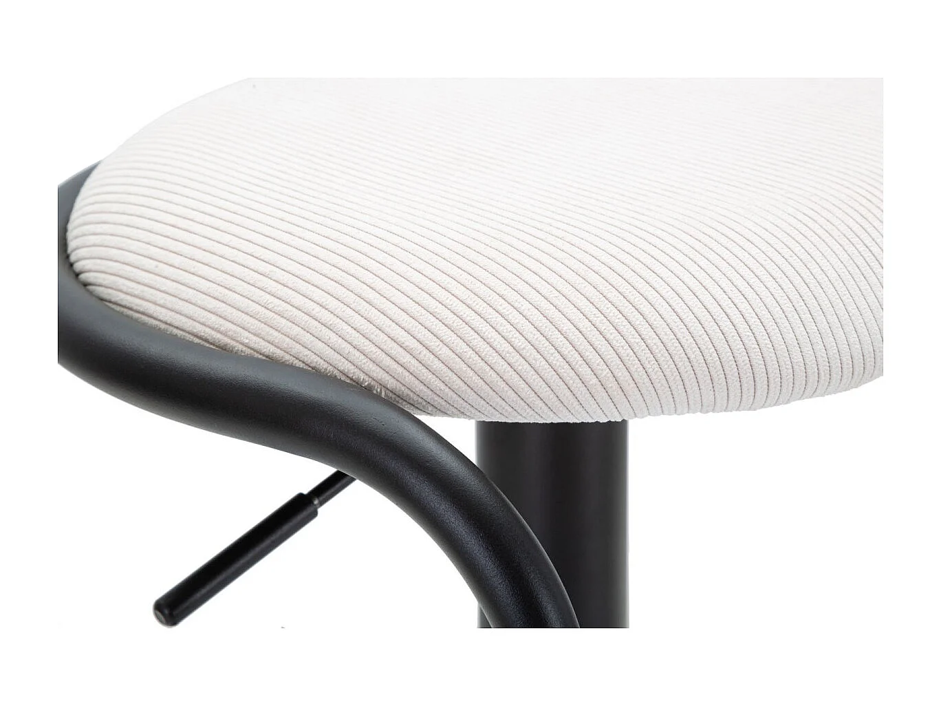 Tabouret de Bar Réglable en Tissu "Destiny" 61-83cm Noir & Blanc