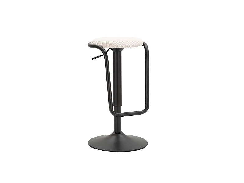 Tabouret de Bar Réglable en Tissu "Destiny" 61-83cm Noir & Blanc
