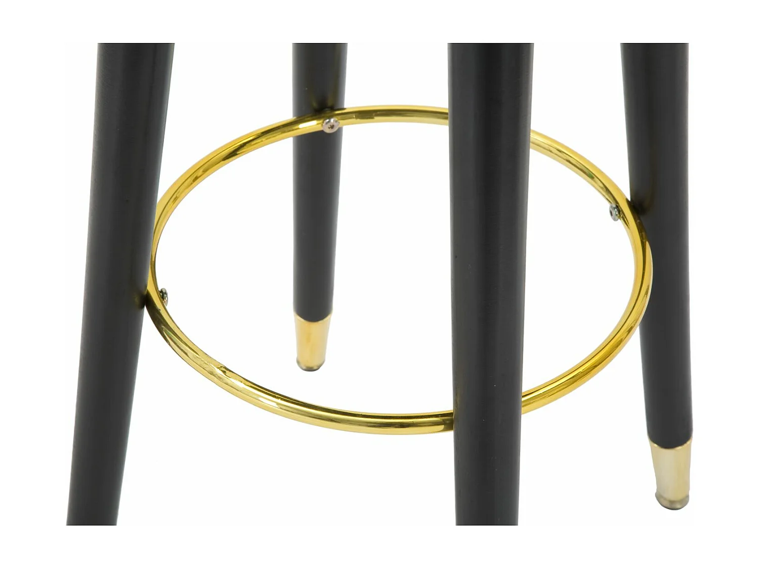 Sgabello bar rotondo in tessuto blu con gambe in legno Ø cm 35x74