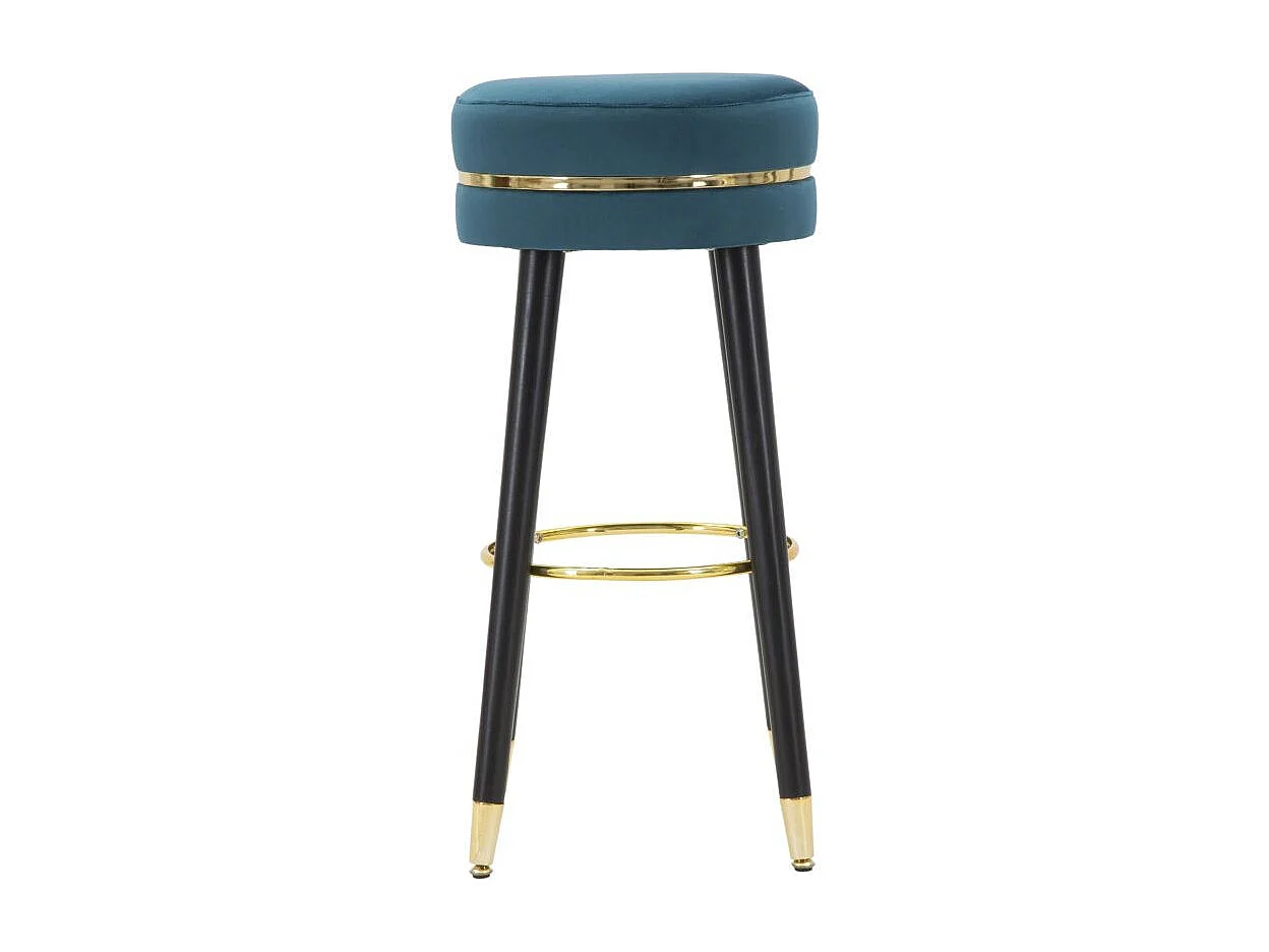 Tabouret de Bar Design "Paris" 74cm Bleu & Or
