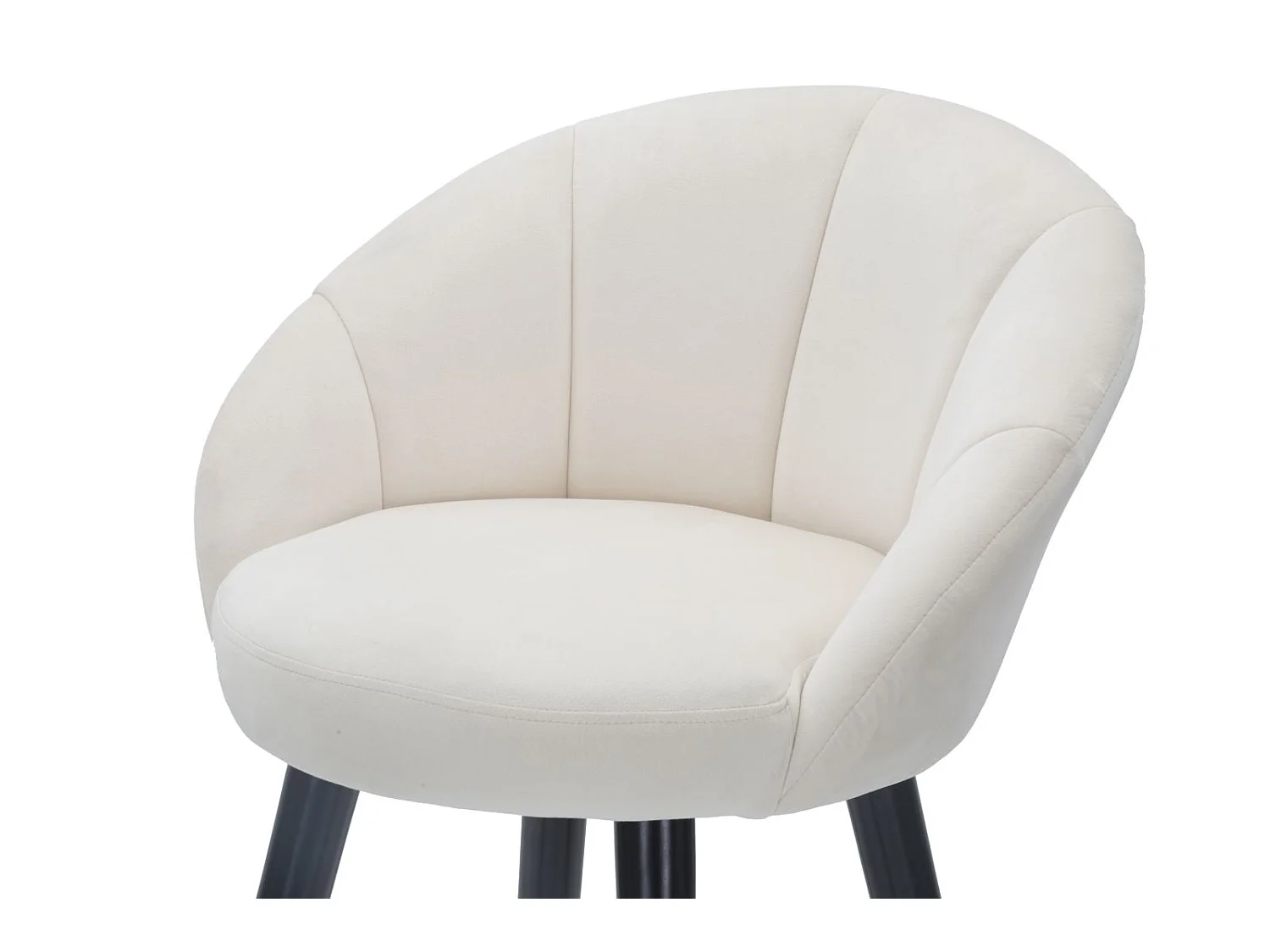 Hoker barowy Praga z aksamitu kremowego i drewna – 55 x 56 x 104 cm – nogi ze złotymi detalami i okrągły podnóżek, elegancki styl glamour