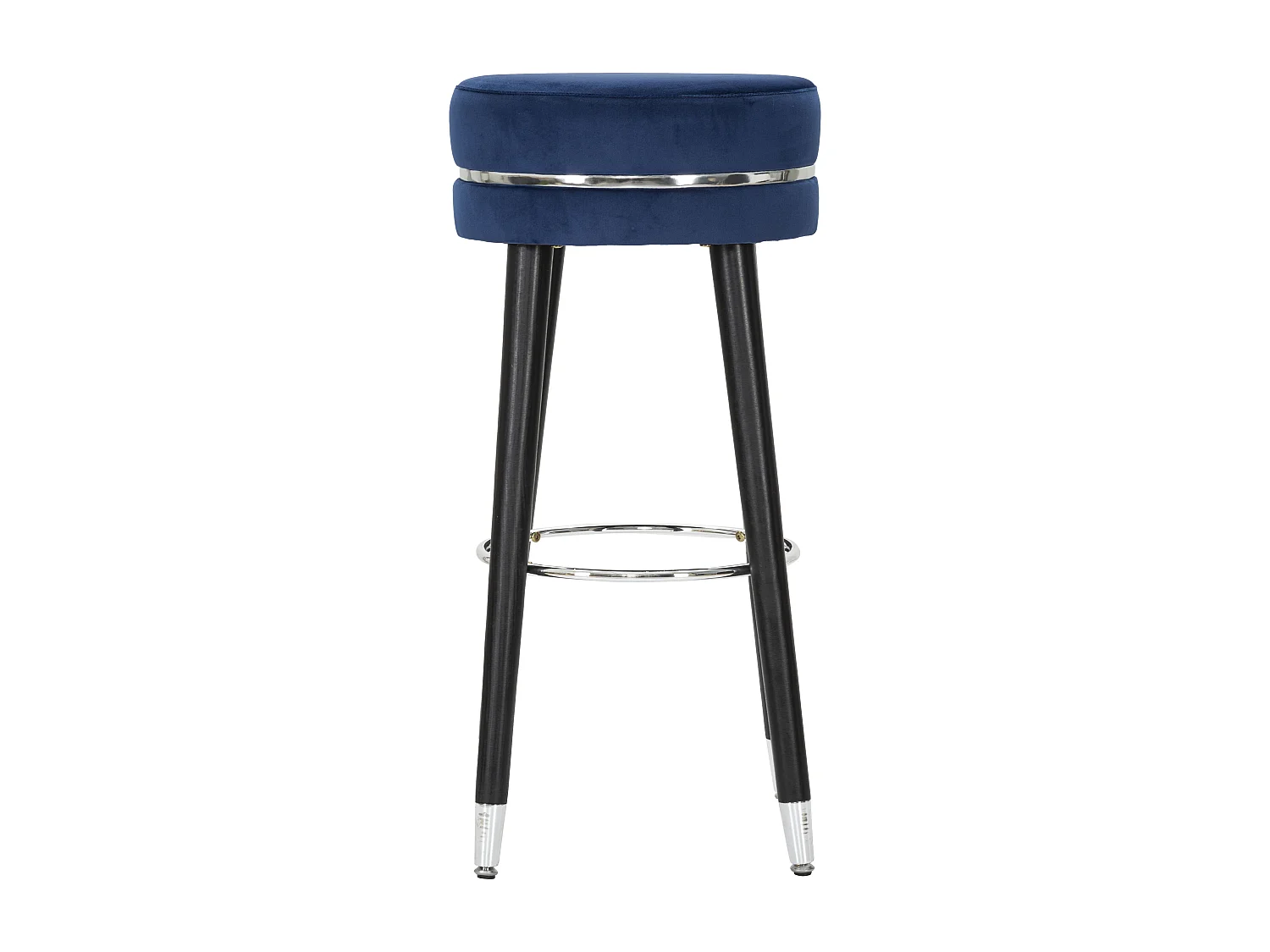 Tabouret de Bar Design "Paris" 74cm Bleu Foncé & Argent