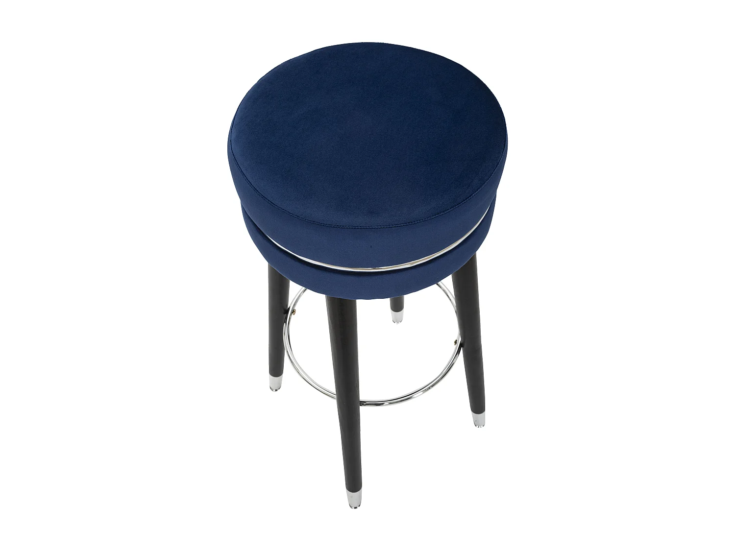 Tabouret de Bar Design "Paris" 74cm Bleu Foncé & Argent