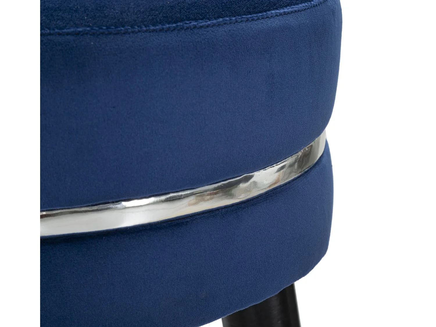 Tabouret de Bar Design "Paris" 74cm Bleu Foncé & Argent