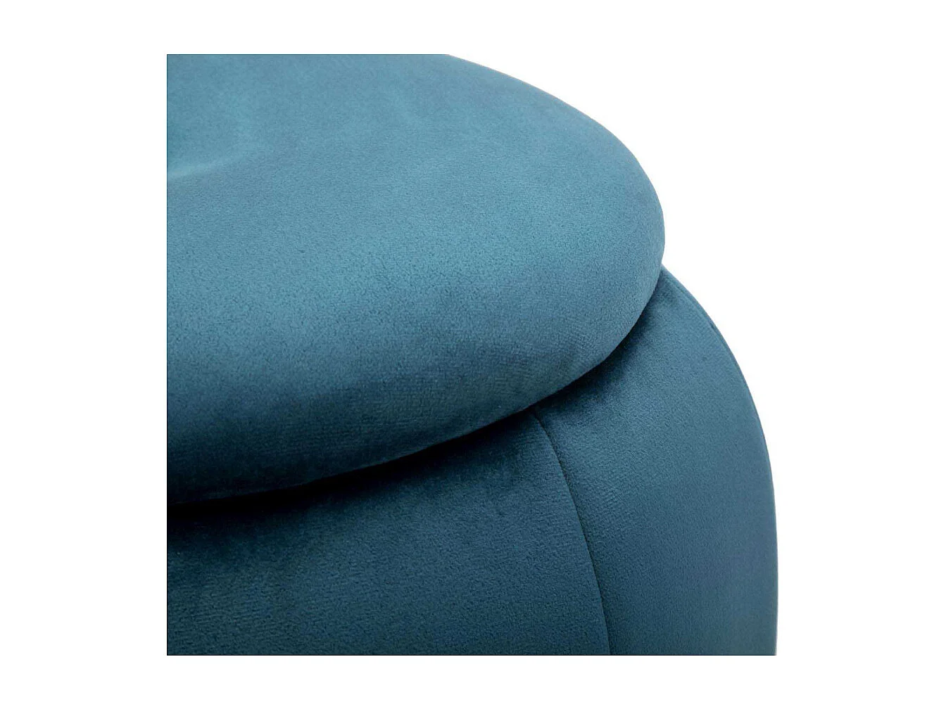 Pouf contenitore in tessuto blu Ø cm 43x43