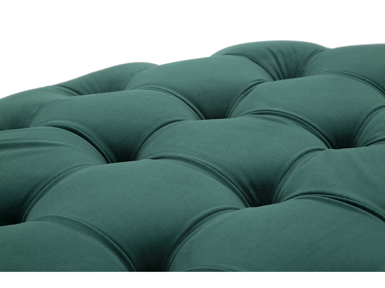 Pouf Capitonné en Velours "Puffy" 90cm Vert & Or