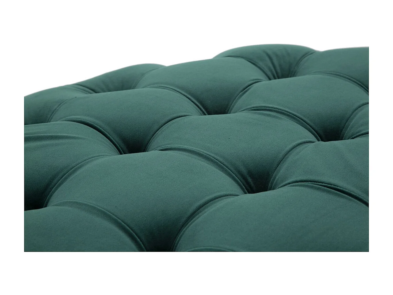 Poef in metaal en goud en groene stof Ø 90x49 cm